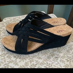 New UGG Lilah Strappy Suede Wedge Platform Sandal